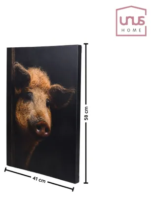 Produktbild von UNUS Leinwand Wanddeko Wandbild Tierportrait Wollschwein bespannter Keilrahmen
