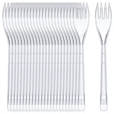 Zdjęcie produktu dla Wielorazowe widelce plastikowe, 17,5 cm, zestaw 25 szt.