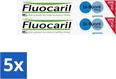 Image de Dentifrice Fluocaril au fluorure – 2 tubes – 75 ml - Pack économique - 5 pièces