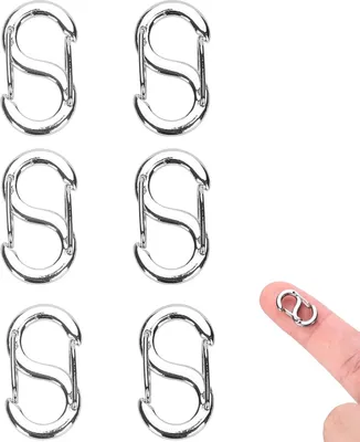 Produktbild von Karabinerverschlüsse mit doppelter Öffnung, Halskettenverschluss und Verschlüsse, Edelstahl-Armbandverbinder, Ketten-Clip, für DIY-Schmuckherstellung und Reparatur, 6 Stück