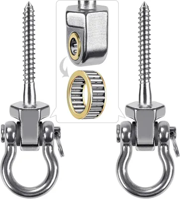 Obrázok produktu pre Hammock hooks 5 palcov, 2 ks, otočné, nehrdzavejúca oceľ, 1500 lbs, pre závesné kreslo