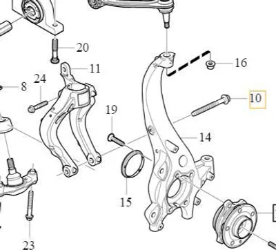 Produktbild von VOLVO S60 V60 S90 V90 EX90 XC60 XC90 II Vorderradgabelschraube OE