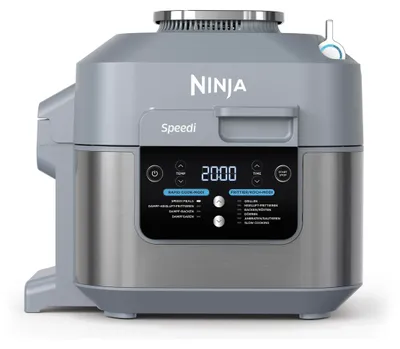 A front-facing view of a Ninja Speedi air fryer.
