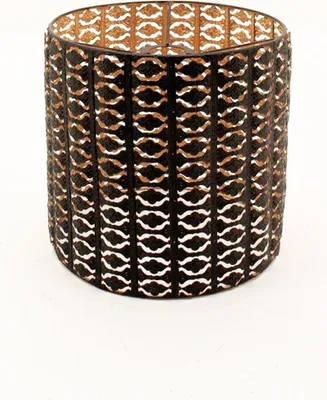 Produktbild von Gothic Lampenschirm aus Metall Schwarz-Gold 26 cm