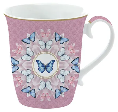 Zdjęcie produktu dla Kubek, filiżanka SPRING PARADE motyle do 275ml wykonany z porcelany Easy Life