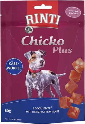 Image de Rinti 80gx12 Chicko Plus cubes de fromage & canard