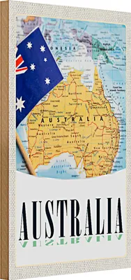 Produktbild von Holzschild Reise 20x30cm Australien Kontinent Atlas Karte
