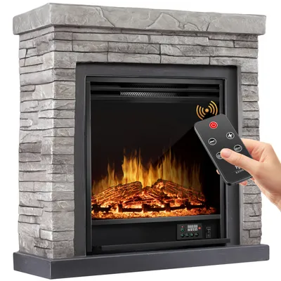 Produktbild von KESSER® Elektrokamin Standkamin - Kamin elektrisch mit LED 3D-Flammeneffekt, Mit Heizung Heizfunktion, Elektro Kamin mit 1800W Leistung, Wochentimer, Thermostat, Fernbedienung, dimmbar