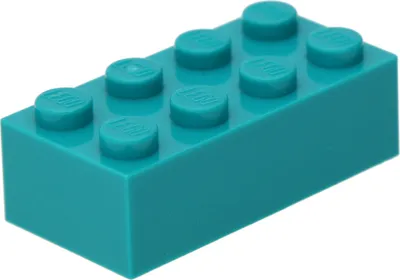 Obrázek produktu pro 100x LEGO kostky 2x4, tmavě tyrkysová