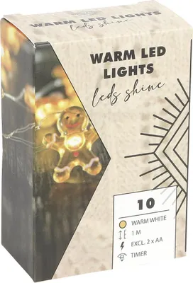Immagine prodotto di LED Drahtlichterkette "Lebkuchen" 10 LED 24 Stück Verkaufseinheit 412314 8712442712145