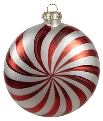Productafbeelding van Clayre & Eef kerstbal, 8x3x8 cm, rood-wit, glas