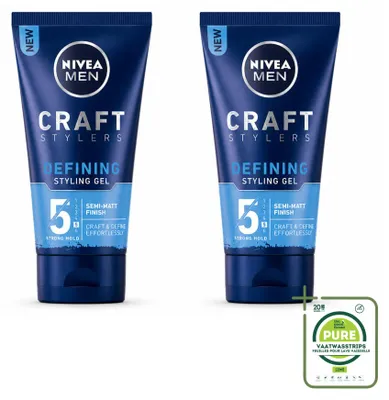 Image de 2 gels coiffants NIVEA MEN, finition mate - 150 ml - Lot de 2