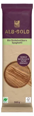 MAKARON (ORKISZOWY RAZOWY) SPAGHETTI BIO 500 g - ALB-GOLD