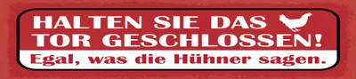 Produktbild von vianmo Holzschild 10x46 cm Halten Sie das Tor geschlossen Hühner