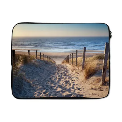 Produktbild von MuchoWow® Laptop Hülle 17 Zoll Laptoptasche Sand - Strand - Düne - Meer - Sommer - Zipper - Schutzabdeckung