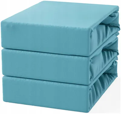 Produktbild von Kortina Jersey Spannbettlaken Baumwolle Türkis 90x200 cm