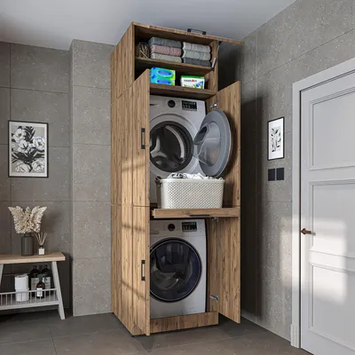 Produktbild von Roomart DORA-I Waschmaschinenschrank 70 cm breit, Eiche