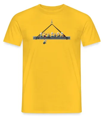 Produktbild von Spreadshirt Minions Mittagspause Auf Wolkenkratzer Despicable Me Männer T-Shirt, XL, Gelb