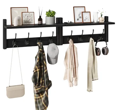 Produktbild von Set von 2 Wandregalen mit Haken