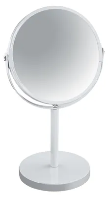 Immagine prodotto di Spirella specchio per il trucco specchio cosmetico specchio da appoggio specchio da bagno "Sydney" ingrandimento 2 volte - Ø 17cm - bianco
