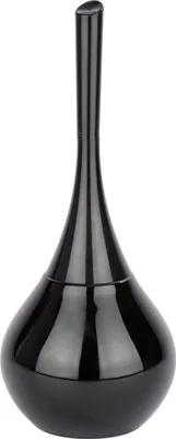 A black toilet brush holder with a sleek, modern design.
