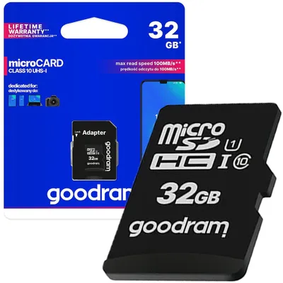 Obrázek produktu pro GOODRAM microSDHC 32GB Class 10 UHS-I + adaptér