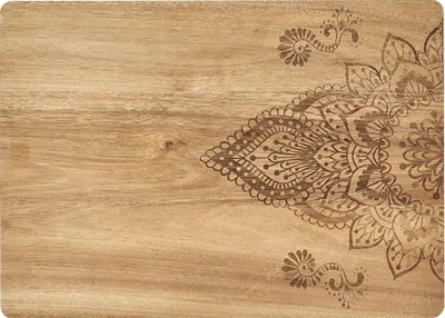 Image de Planche à découper avec impression, bois d'acacia, 40 x 29 cm