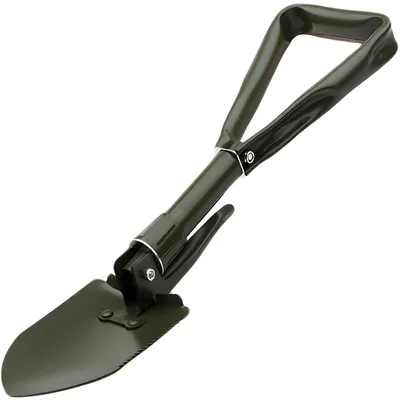 Image de Pelle pliante de survie verte - 59 cm, outil polyvalent pour camping et randonnée KP41044
