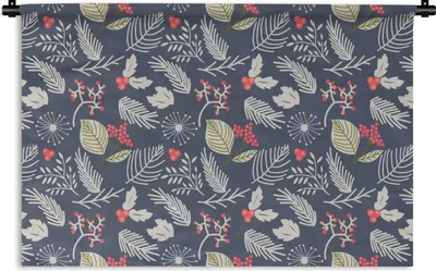Produktbild von MuchoWow® Wandteppich Wandbehang Pflanzen - Beere - Winter - Muster 60x40 cm Tapisserie Dekoration Wandtuch - Wanddekorationen