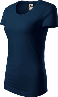 Produktbild von Damen T-Shirt aus Baumwolle, 100% GOTS-Baumwolle, unbedruckt, einfarbig, 160g/m2, Farbe dunkelblau, Größe S