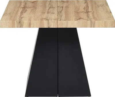Produktbild von Esstisch ausziehbar - 4 bis 10 Personen - MDF & Metall - Holzfarben & Schwarz - EMELIA