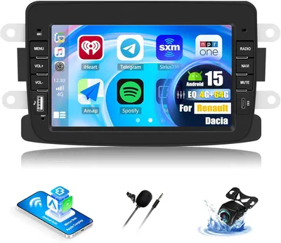 Imagen del producto de Reproductor de audio para Android 15, pantalla táctil de 7 pulgadas, CarPlay inalámbrico, Android Auto, GPS y Bluetooth 5.0