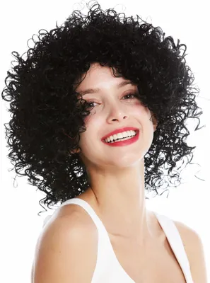 Produktbild von WIG ME UP Perücke kurz voluminös gelockt Schwarz VK-11-1B