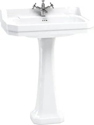 Produktbild von Casa Padrino Porzellan Waschbecken mit Sockel 80 x 51 x H. 90 cm - Jugendstil Design