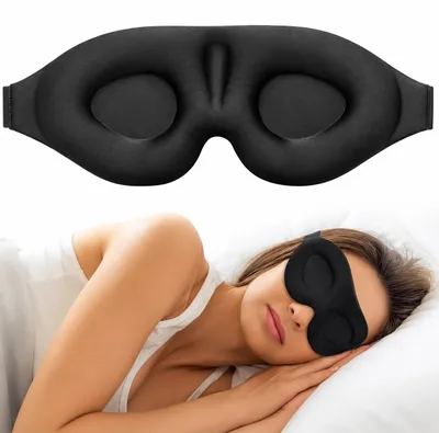 Zdjęcie produktu dla INF Maska do spania 3D z akcesoriami Czarny