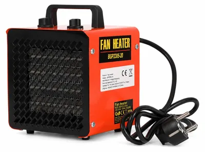 Obrázek produktu pro Elektrický topný ventilátor Peviasot Bauheizer 3000W s termostatem, 3 stupně výkonu, ochrana proti přehřátí, červený, Obrázek vytvořený pomocí AI