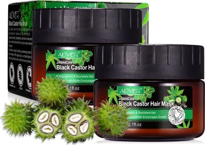 Produktbild von Haarmaske Haarkur Haarpflege trockenes krauses gefärbtes Haar Rizinus Bio Vegan, 2x 60g