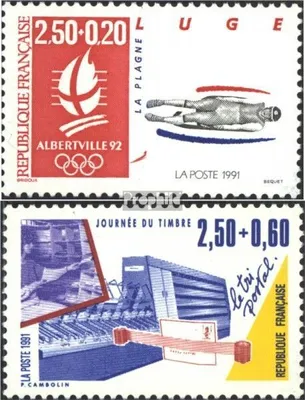 Produktbild von Briefmarken Frankreich 1991 Mi 2825,2826a (kompl.Ausg.) postfrisch Olympiade