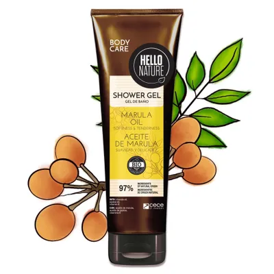 Produktbild von Duschgel Duschbad Herren Damen Shower Gel Waschmittel mit Marula Öl Bio Vegan 250ml