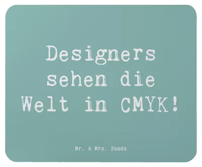 Produktbild von Mr. & Mrs. Panda Mouse Pad Spruch CMYK Designer - Meeresbrise - Geschenk, pc mauspad, visuelle Kunst, Grafikdesign, Beruf, Produktentwicklung, Berufsgestaltung, mousepad