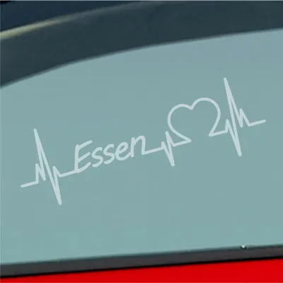 Produktbild von Auto Aufkleber Essen Herz Herzschlag 19x6 cm Milchglas Sticker Heckscheibenaufkleber