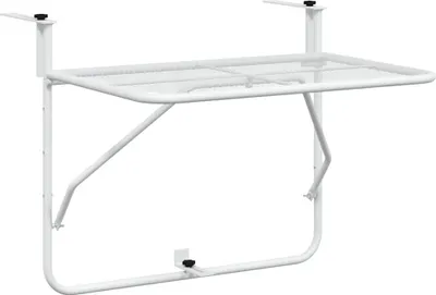 Produktbild von vidaXL Balkontisch Weiß 60x40 cm Stahl