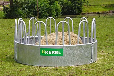 Produktbild von Rundraufe mit 12 Fressplätzen - - Rundraufe mit 12 Fressplätzen - für Normal- und Rundballen