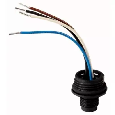 Produktbild von Eaton Einbaustecker M12, B-kodiert, +Durchführung, M20, IP66, 250V, 4A 266136