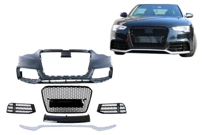 Productafbeelding van Stootbalk voor Audi A5 8T (facelift model) 2012–2016, met RS5-design en grilleverlenging.