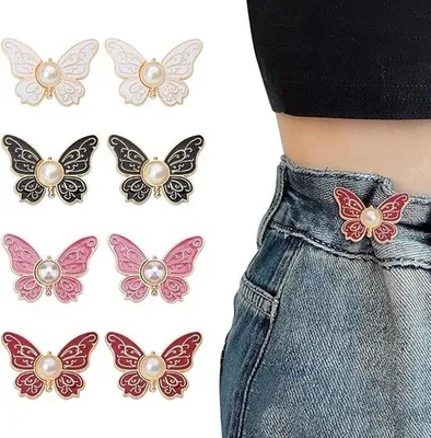 Produktbild von 4er Set Verstellbare Knoppen 3,5×2,5 cm - 4 Farben - Jeans- und Hosenpassformung