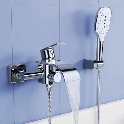 Productafbeelding van Badkraan met handdouche en watervaluitlaat met 3 functies