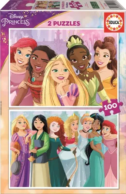 Image de Puzzle 2x100 pièces Disney Princess Educa 19298