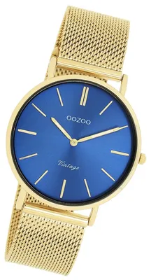 Image de Oozoo Damenuhr, série Vintage, bracelet en maille métallique dorée, montre analogique à quartz, modèle D3UOC20291