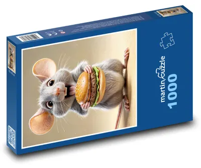 Obrázok produktu pre Puzzle 1000 Veselá myš s burgerom - martinpuzzle